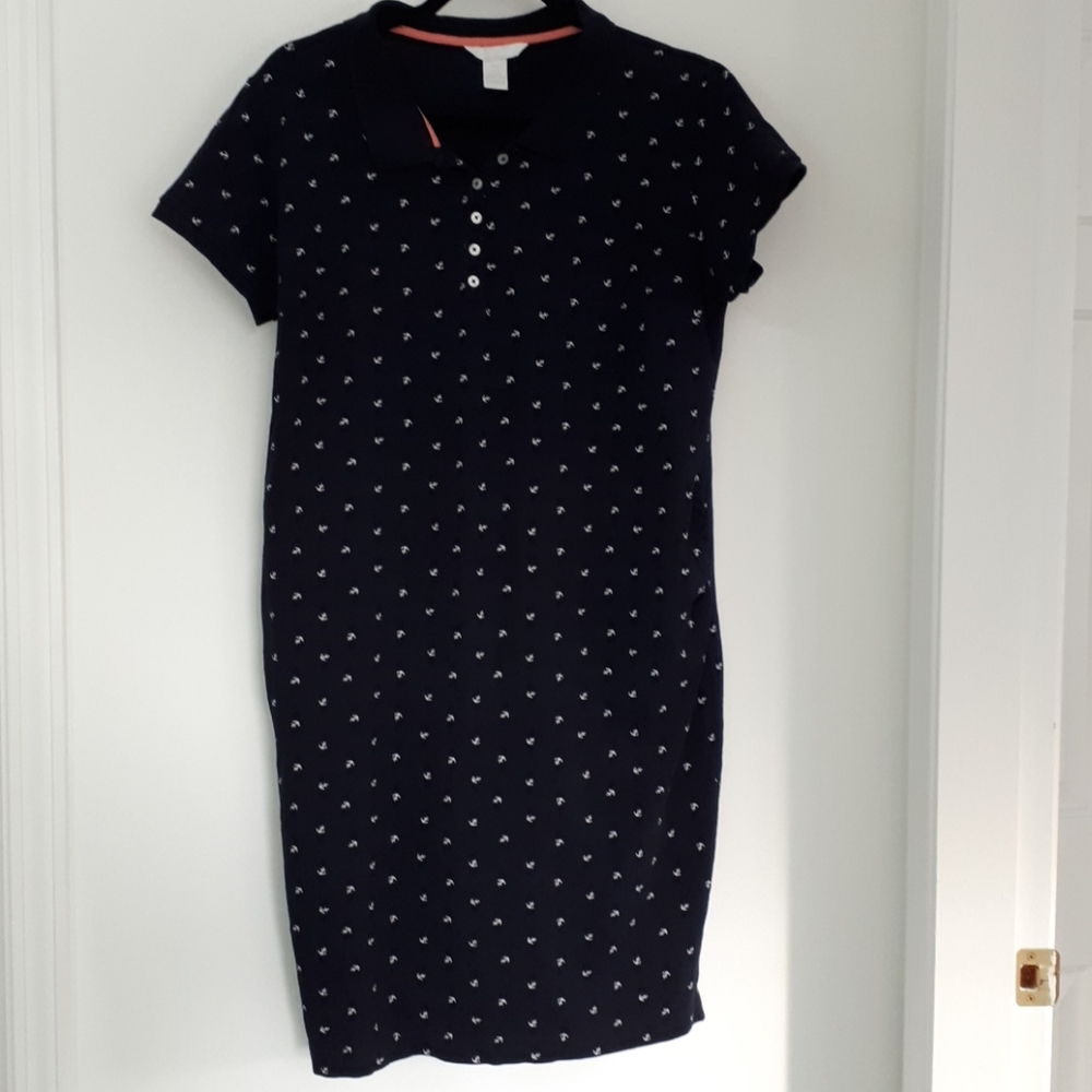 H&M Mama Maternity Navy Polo Dress